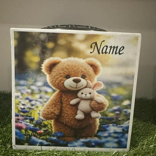 Options - Teddy & bunny weighted memorial flower vase colour option