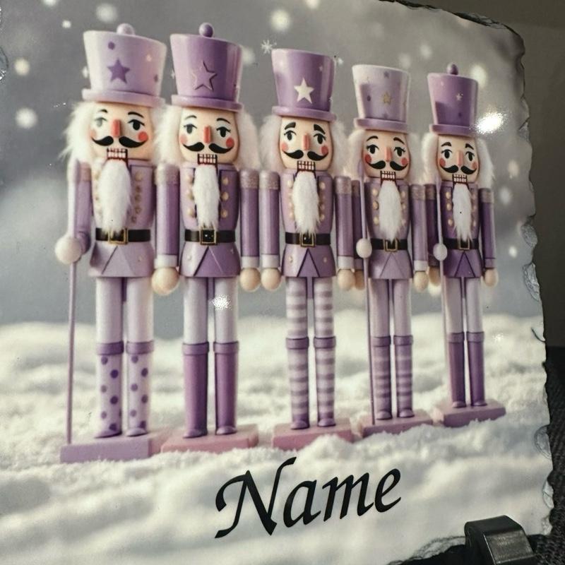 Colour Options -Personalised nutcracker slate indoor and outdoor with glitter