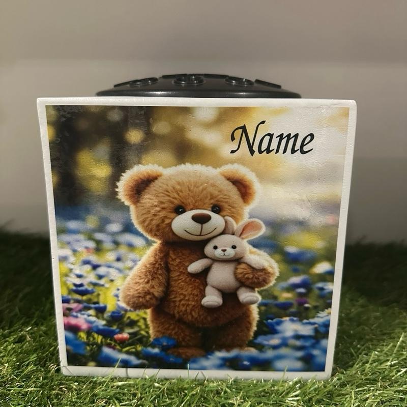 Options - Teddy & bunny weighted memorial flower vase colour option