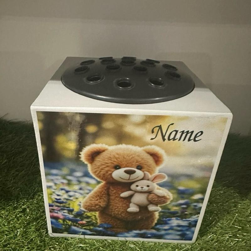 Options - Teddy & bunny weighted memorial flower vase colour option