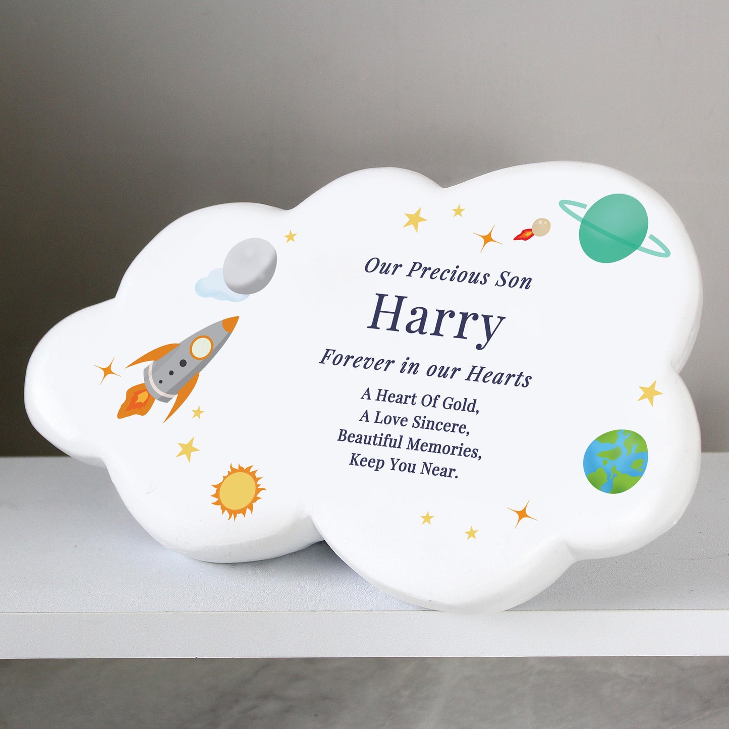 Personalised Space Resin Memorial Cloud Decor
