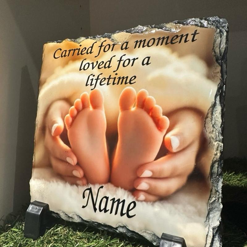 Personalised carried for a moment design outdoor slate