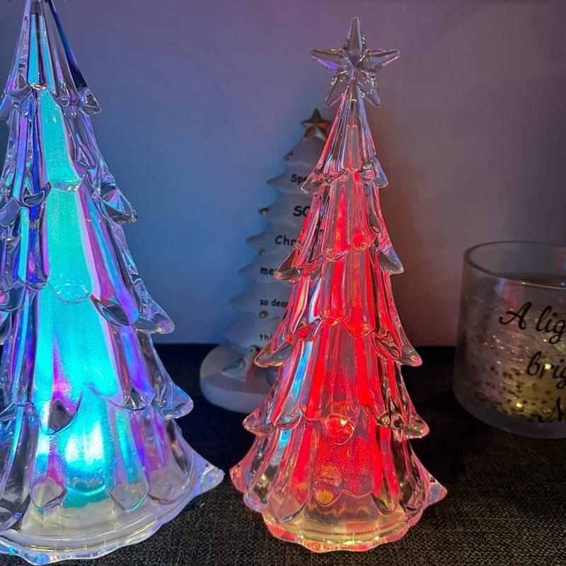 Size options - LED colour changing acrylic Christmas tree indoor use battery or USB