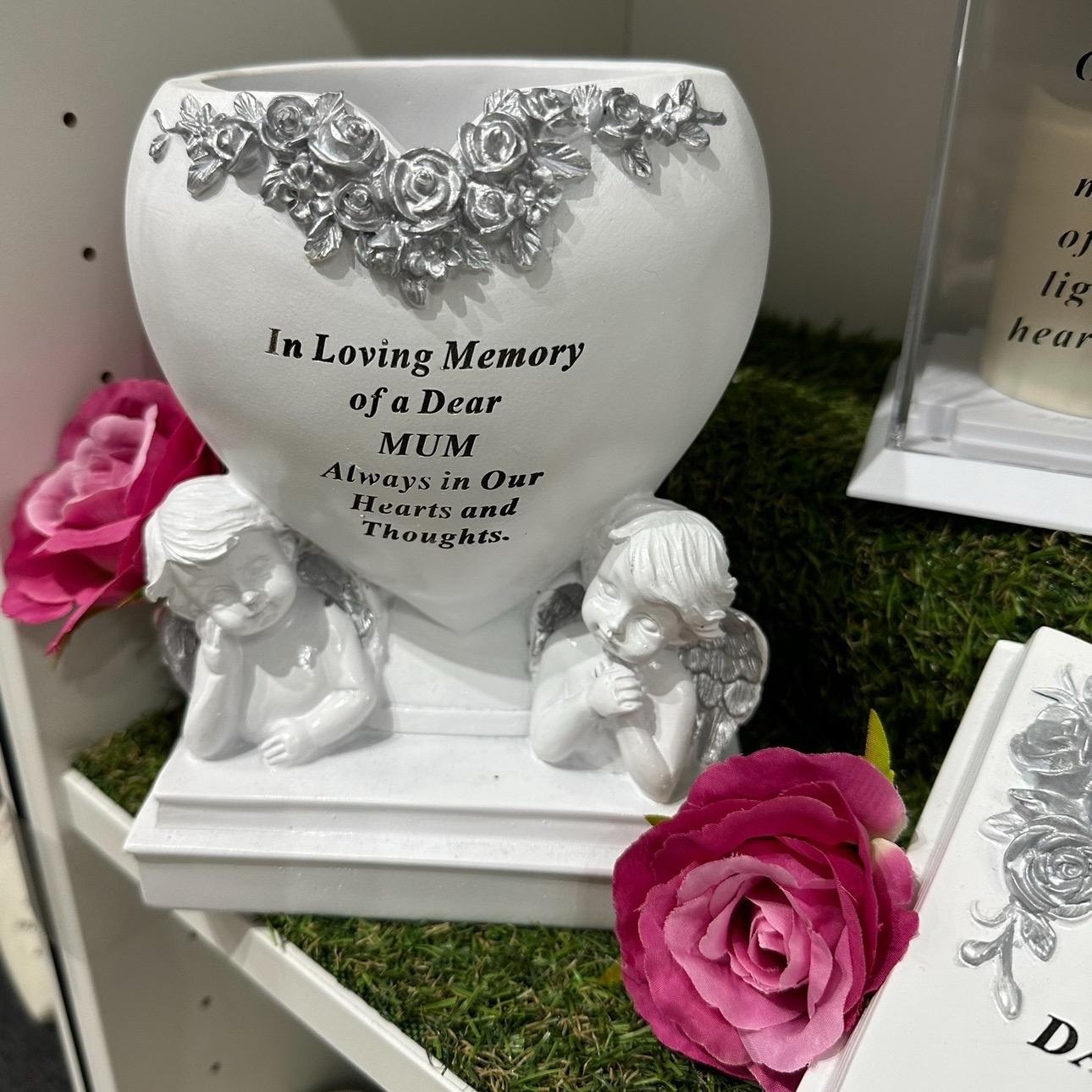 Options Cherub Planter with silver detail memorial - Variation