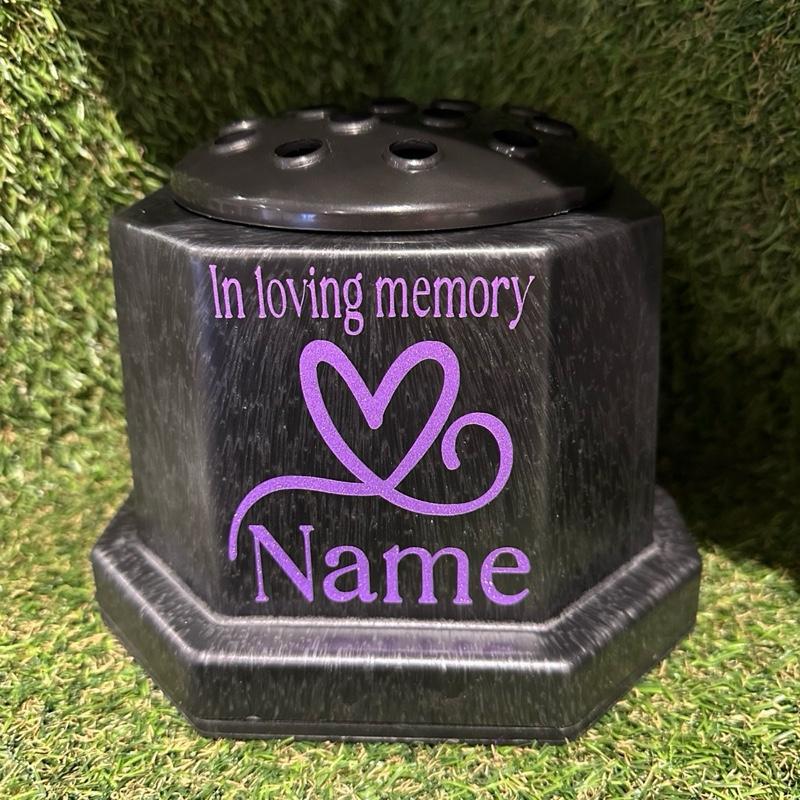 Heart design memorial outdoor flower vase