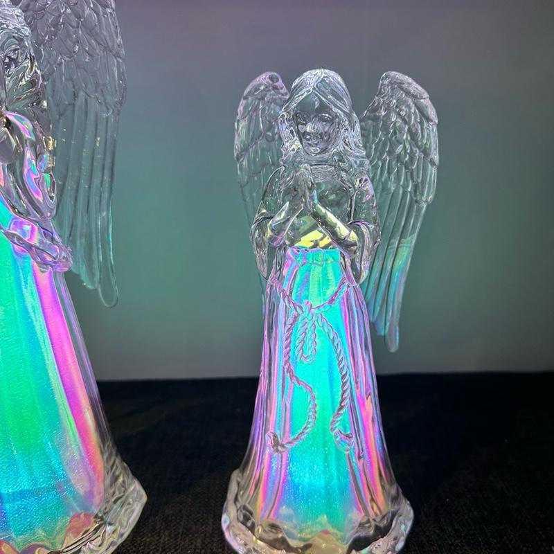 Size options - LED colour changing acrylic angel indoor use battery or USB