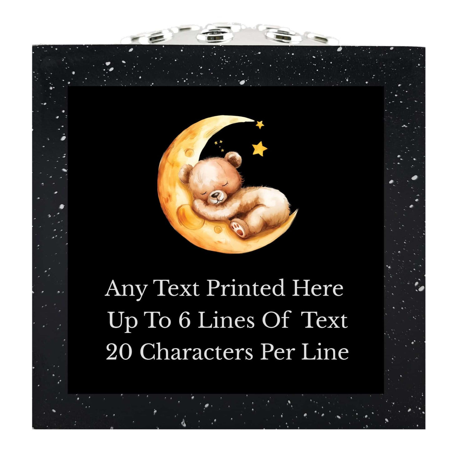 Personalised Teddy & Moon Memorial Rose Bowl Grave Marker Flower Pot Vase