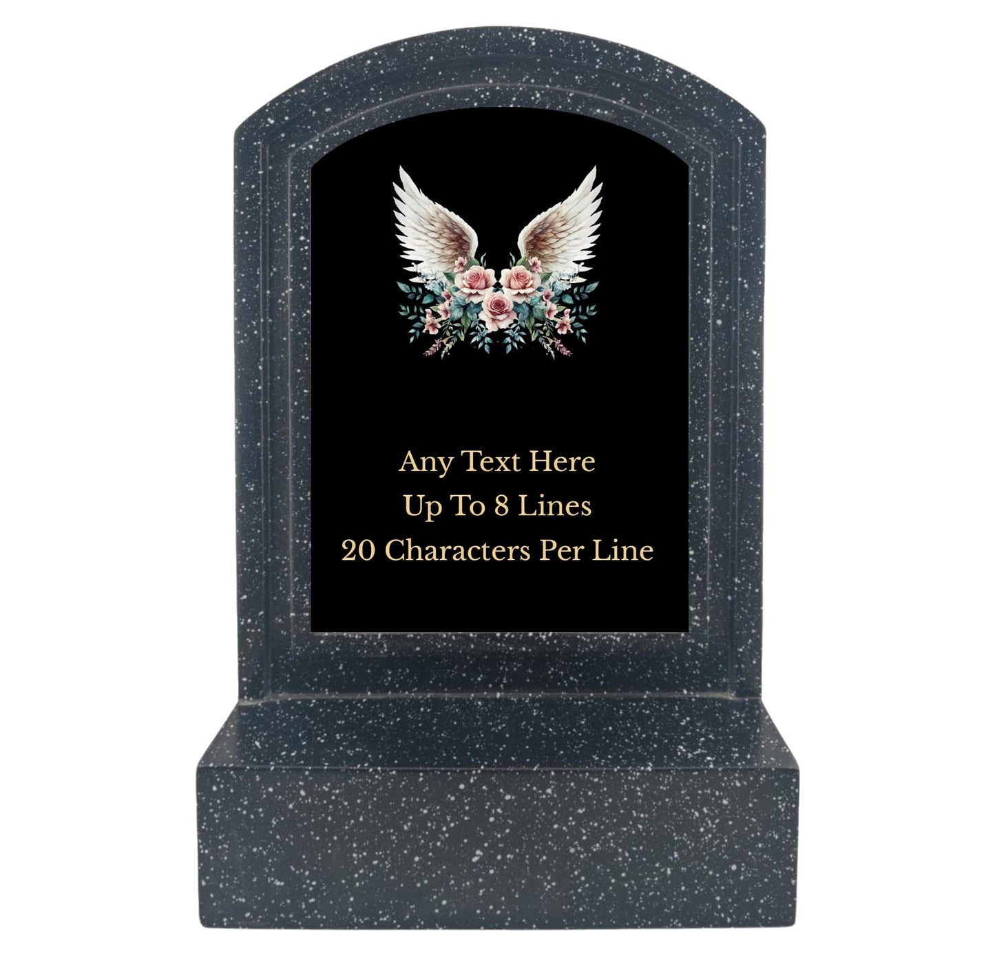 Personalised Angel Wings Design Memorial Miniature Headstone
