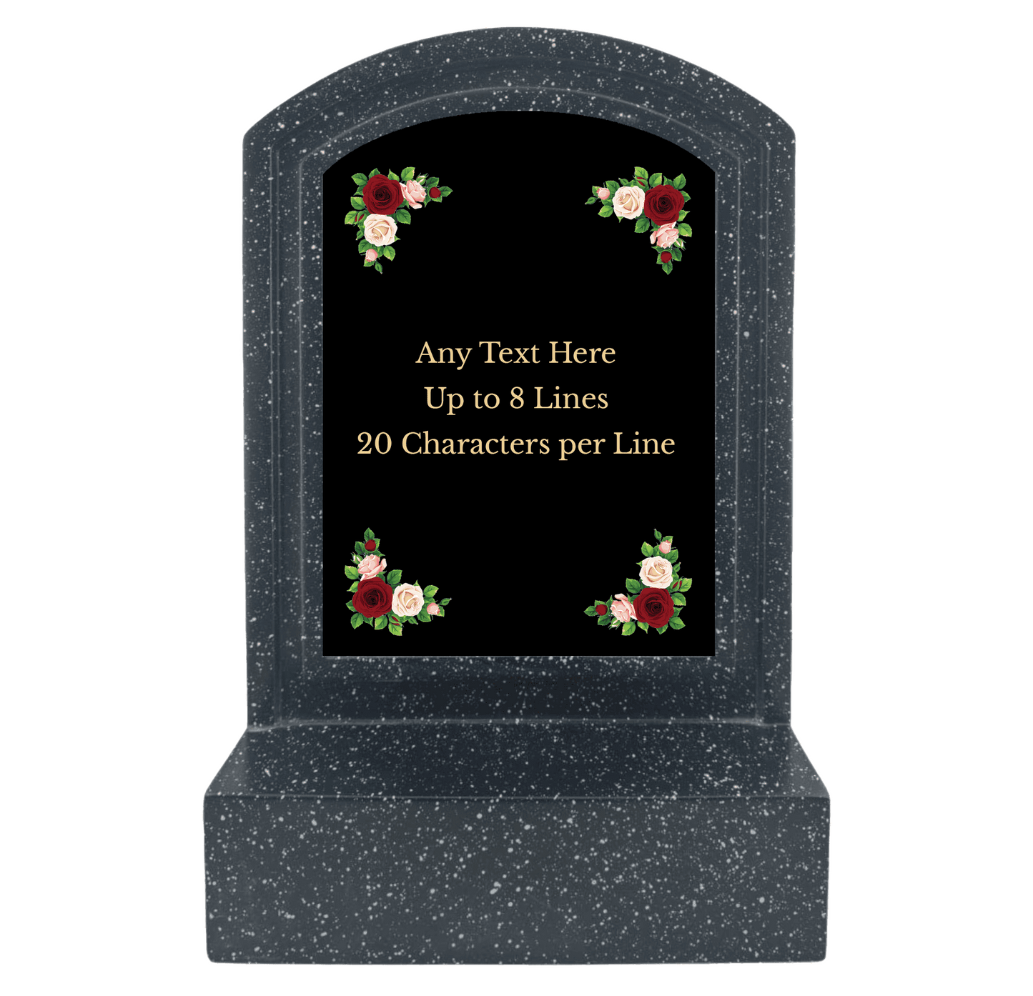 Personalised Flower Design Memorial Miniature Headstone