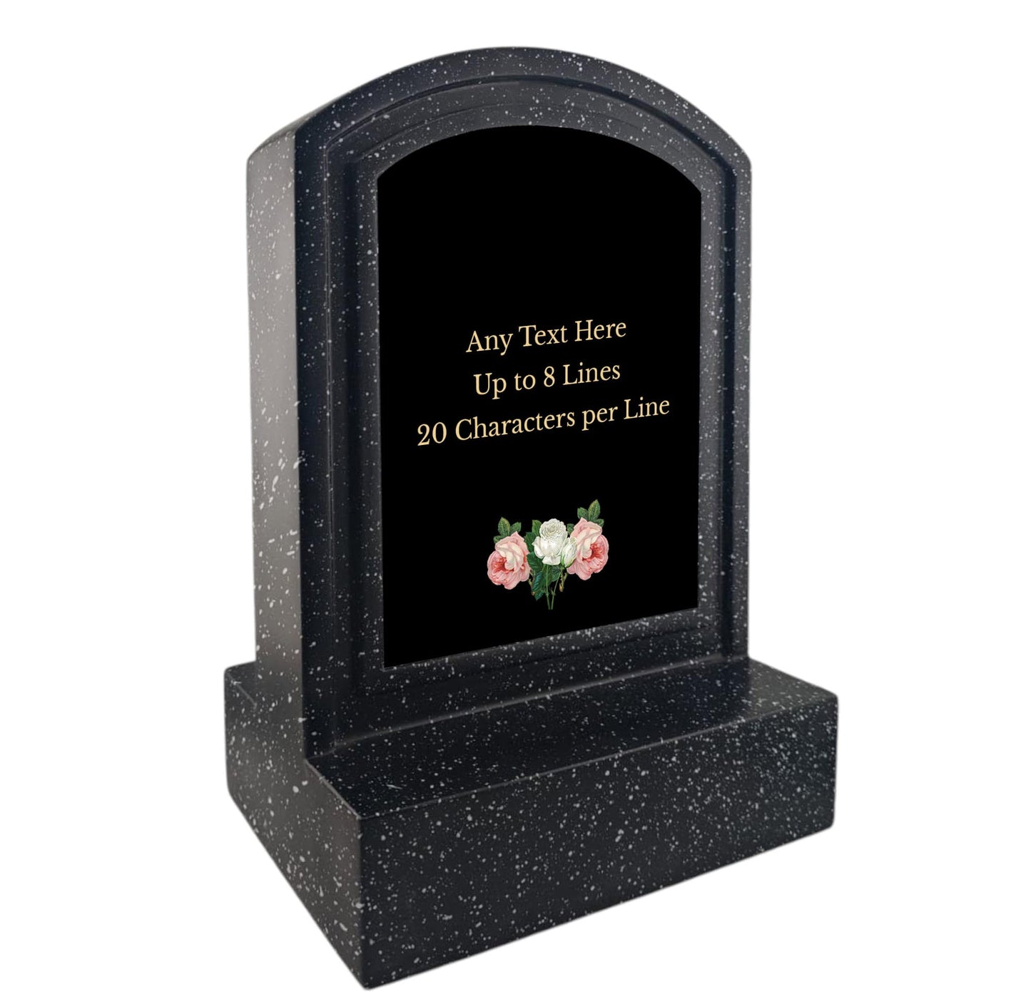 Personalised Flower Design Memorial Miniature Headstone