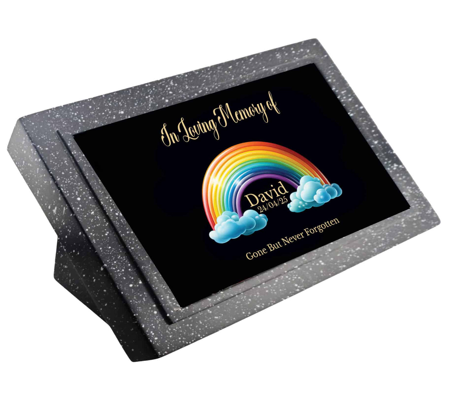Personalised In Loving Memory Rainbow Design Memorial Plaque Grave Marker