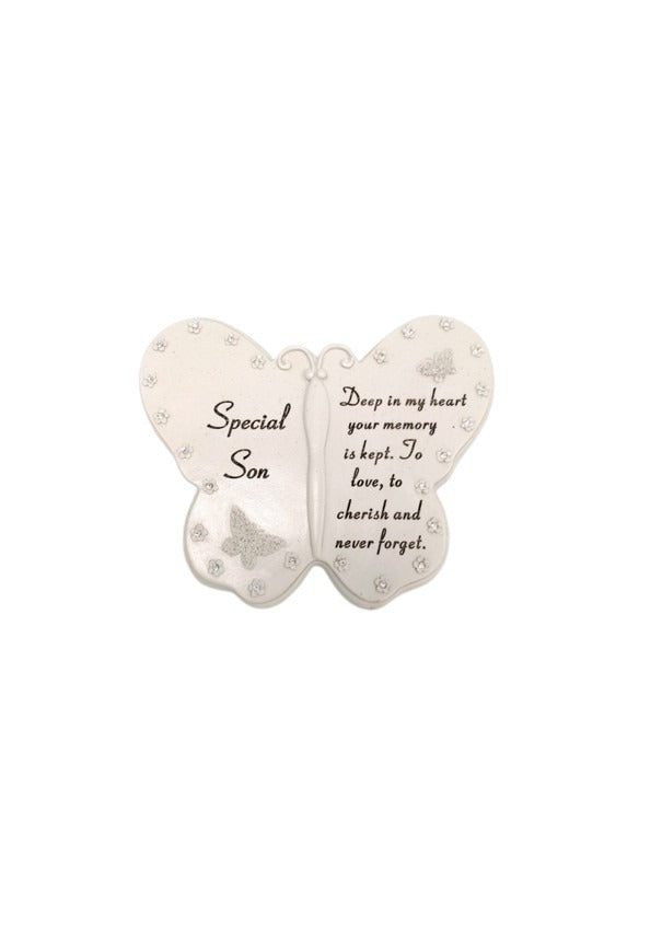 Options - Diamante butterfly memorial plaque