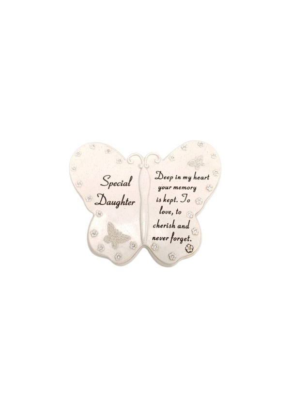 Options - Diamante butterfly memorial plaque
