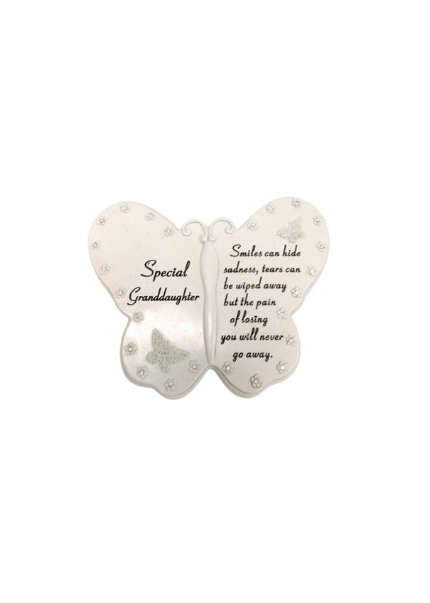 Options - Diamante butterfly memorial plaque