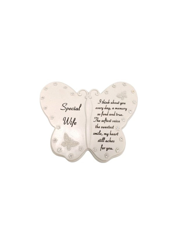 Options - Diamante butterfly memorial plaque