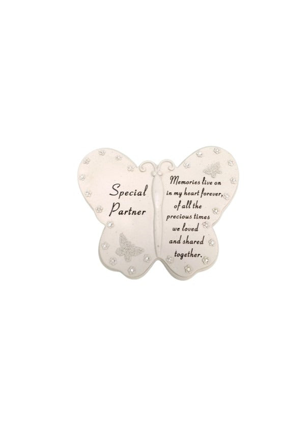 Options - Diamante butterfly memorial plaque