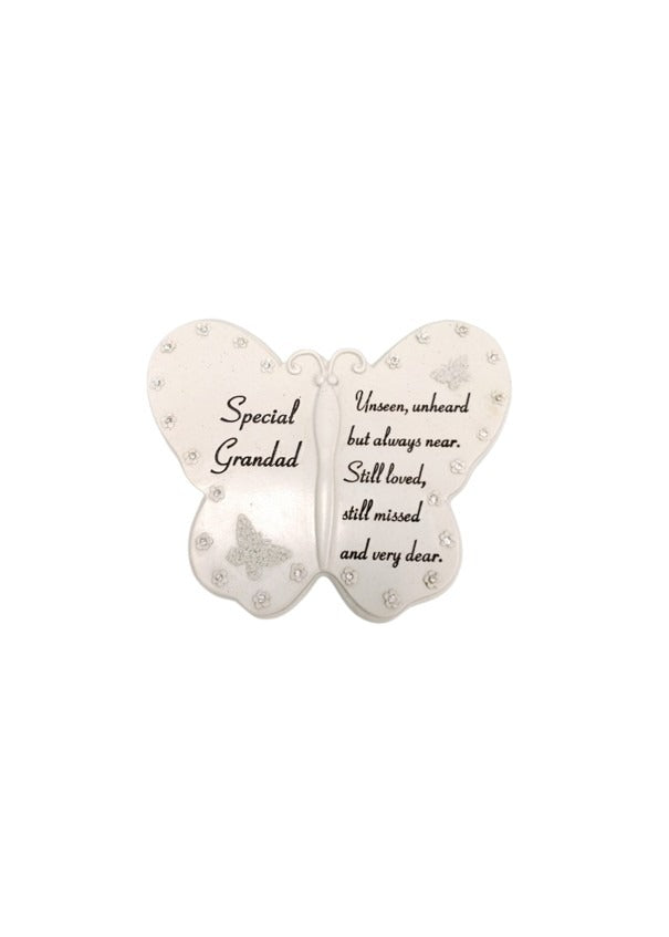 Options - Diamante butterfly memorial plaque