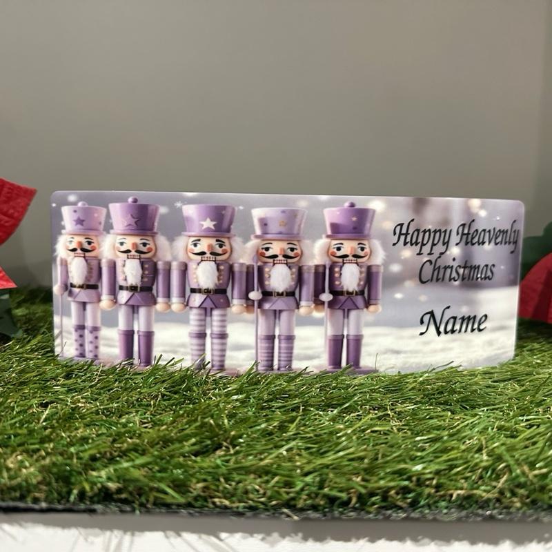 Christmas nutcracker memorial plaque with glitter indoor or outdoor use