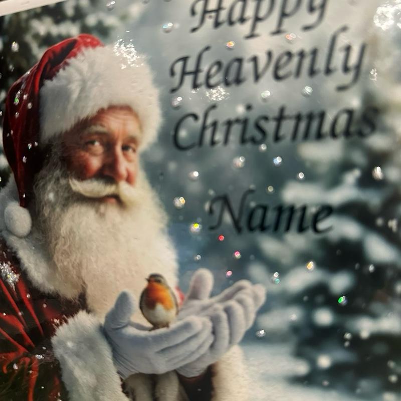 Santa & Robin weighted memorial flower vase with glitter detailing