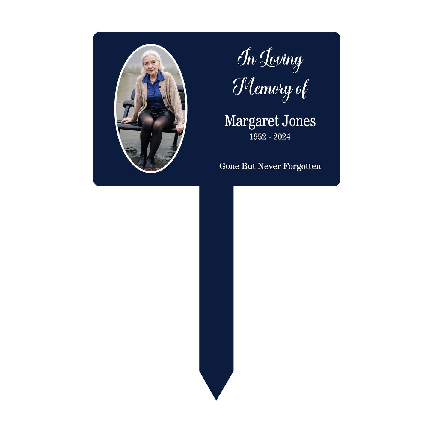 Personalised Picture In Loving Memory Memorial Stake Various Colours Available