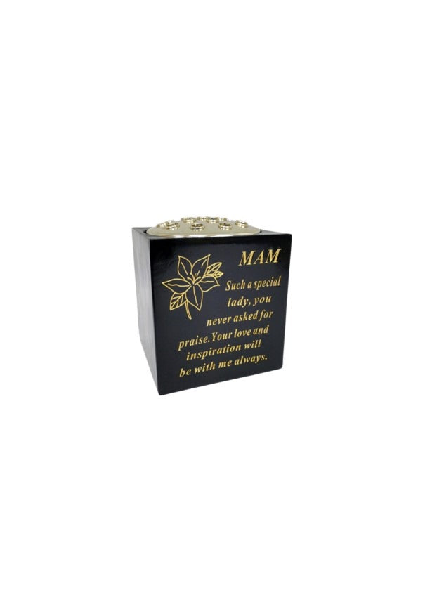 Options - Black & gold daffodil flower vase with gold insert
