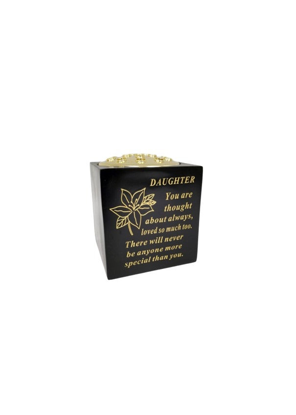 Options - Black & gold daffodil flower vase with gold insert