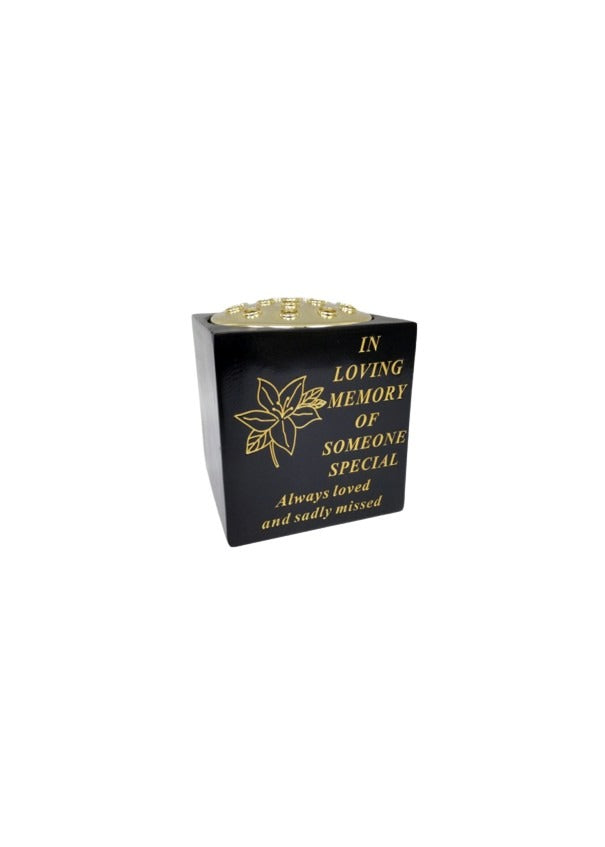 Options - Black & gold daffodil flower vase with gold insert