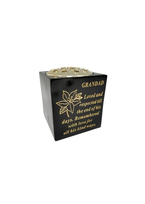 Options - Black & gold daffodil flower vase with gold insert