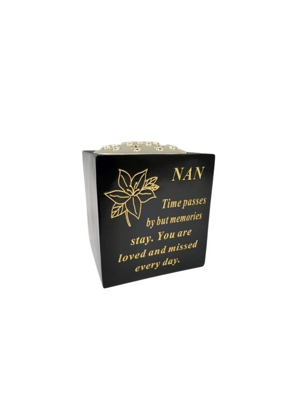 Options - Black & gold daffodil flower vase with gold insert