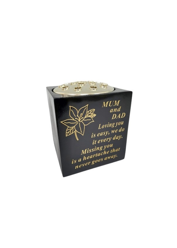 Options - Black & gold daffodil flower vase with gold insert