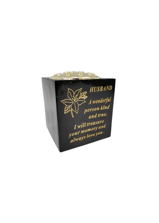 Options - Black & gold daffodil flower vase with gold insert