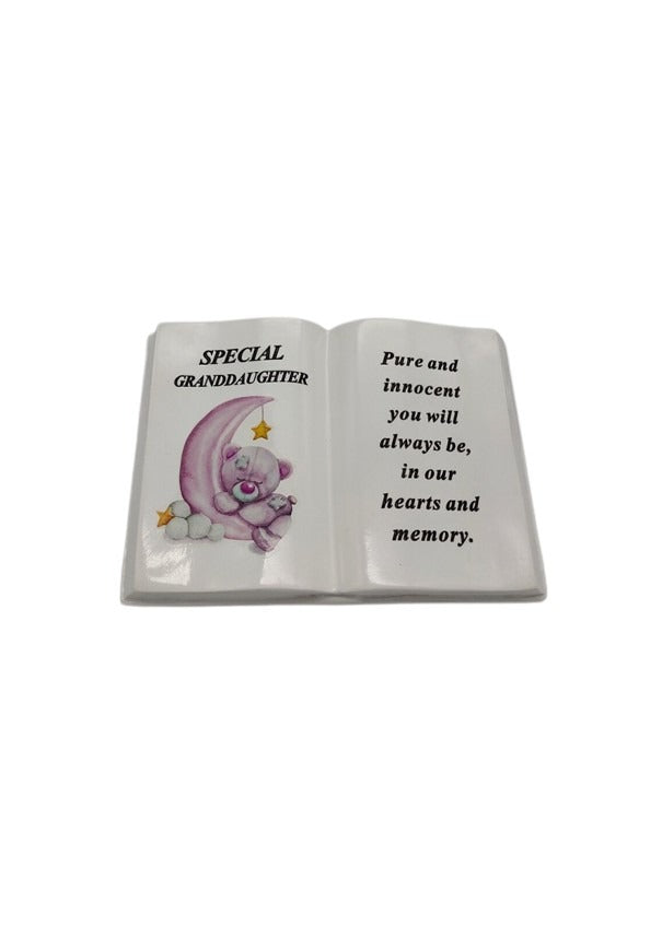 Options - Blue or Pink Moon Bear memorial Book