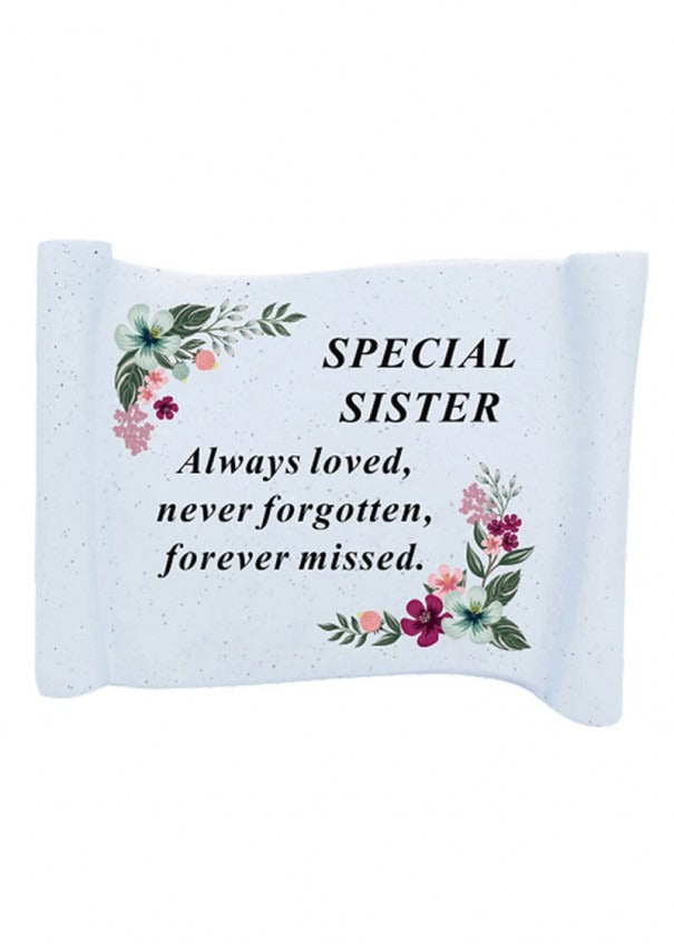 Options - Floral Scroll memorial grave stone plague