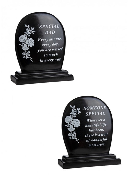 Options - Black Plaque With White Floral Detail