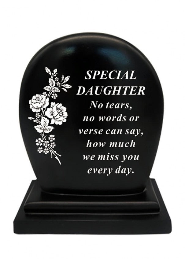 Options - Black Plaque With White Floral Detail