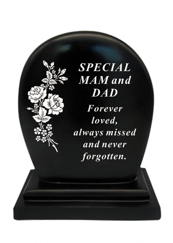 Options - Black Plaque With White Floral Detail