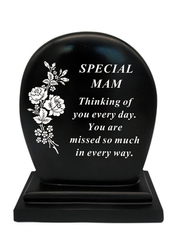 Options - Black Plaque With White Floral Detail