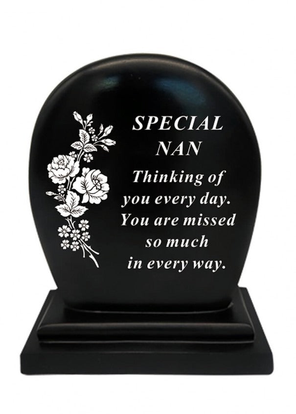Options - Black Plaque With White Floral Detail