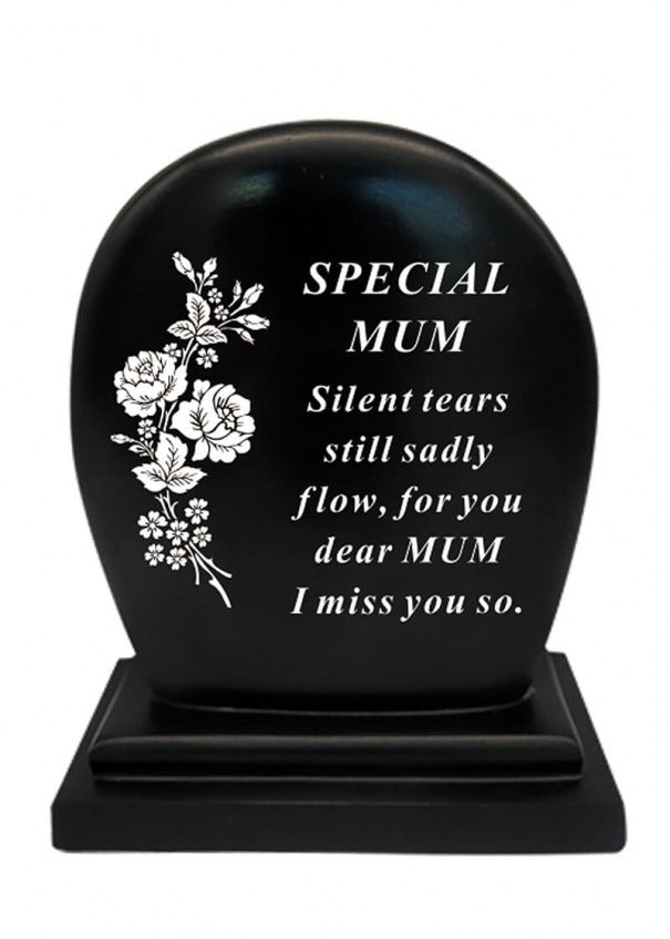 Options - Black Plaque With White Floral Detail