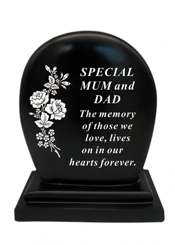 Options - Black Plaque With White Floral Detail