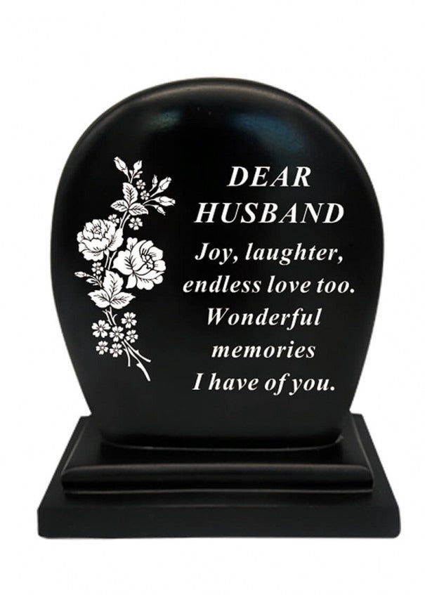 Options - Black Plaque With White Floral Detail