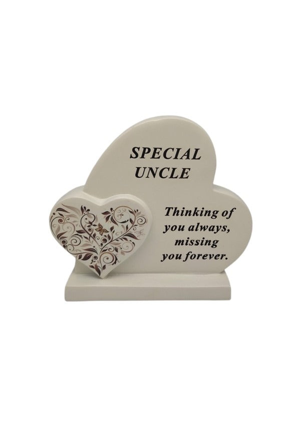 Options - Cream Double Heart Memorial With Message And Floral Detail graveside Decor