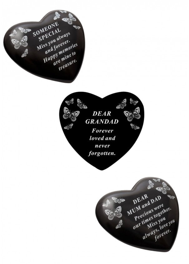Option selection - Black Heart With Butterfly Detail Decor Ornaments Decor Ornaments