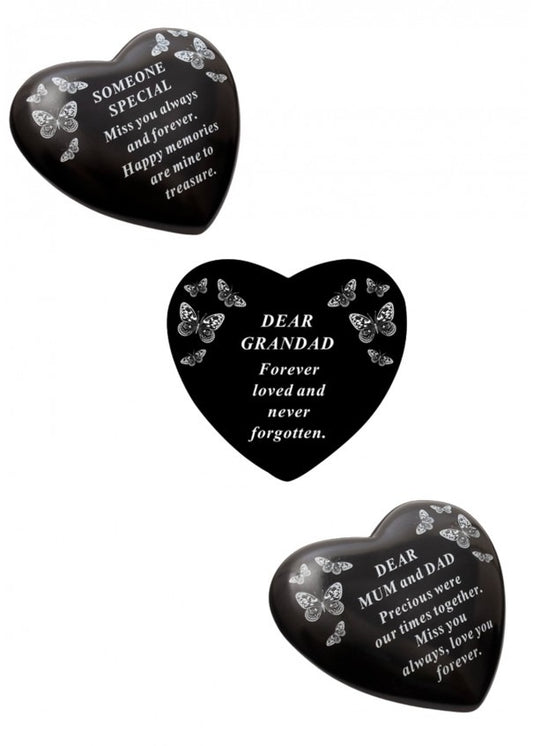 Option selection - Black Heart With Butterfly Detail Decor Ornaments Decor Ornaments
