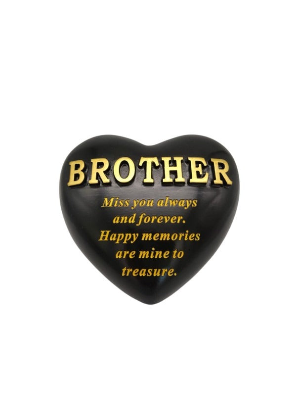 Options - Black Heart With Gold Letters memorial stone