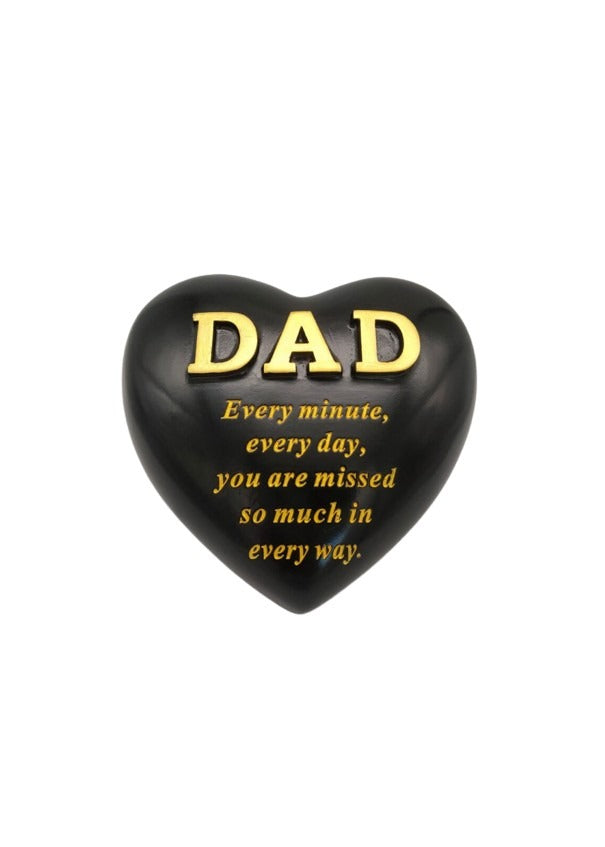 Options - Black Heart With Gold Letters memorial stone