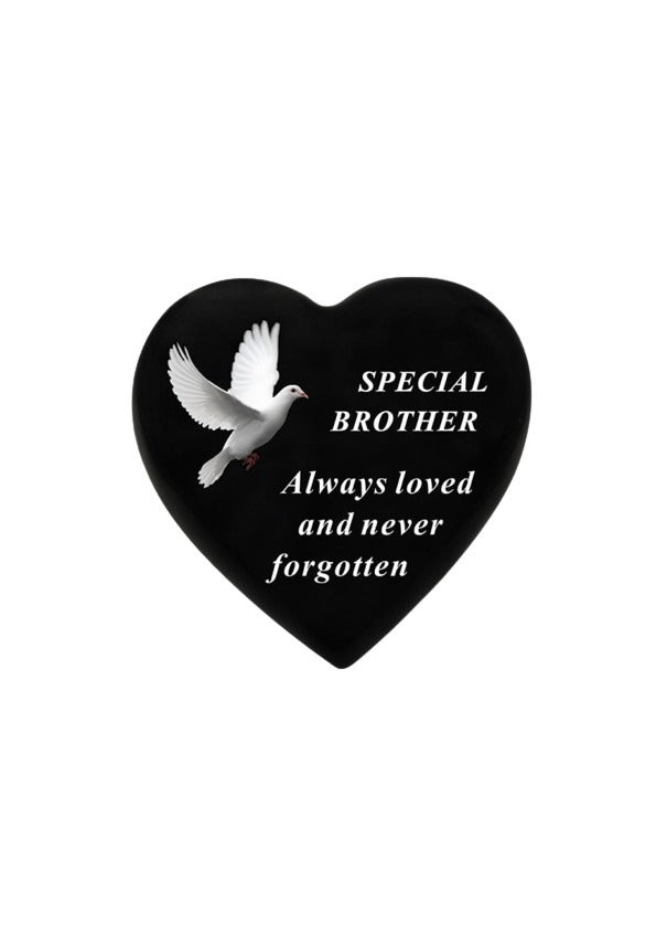 Options - Memorial Heart With Dove Detail and message