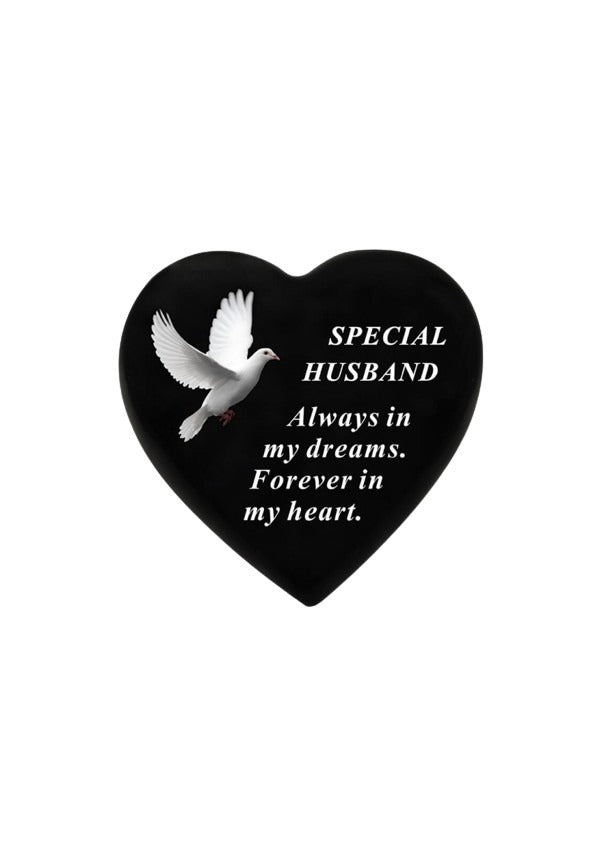 Options - Memorial Heart With Dove Detail and message