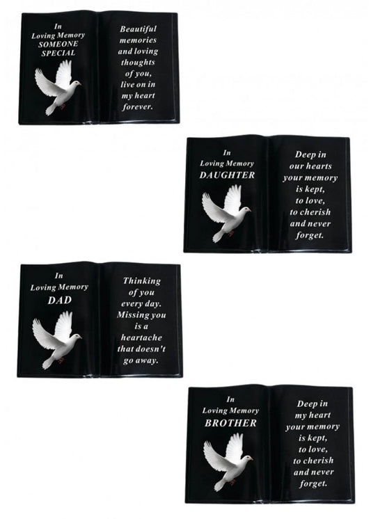 Options - Black Dove Book memorial stone