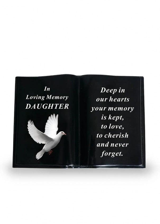 Options - Black Dove Book memorial stone